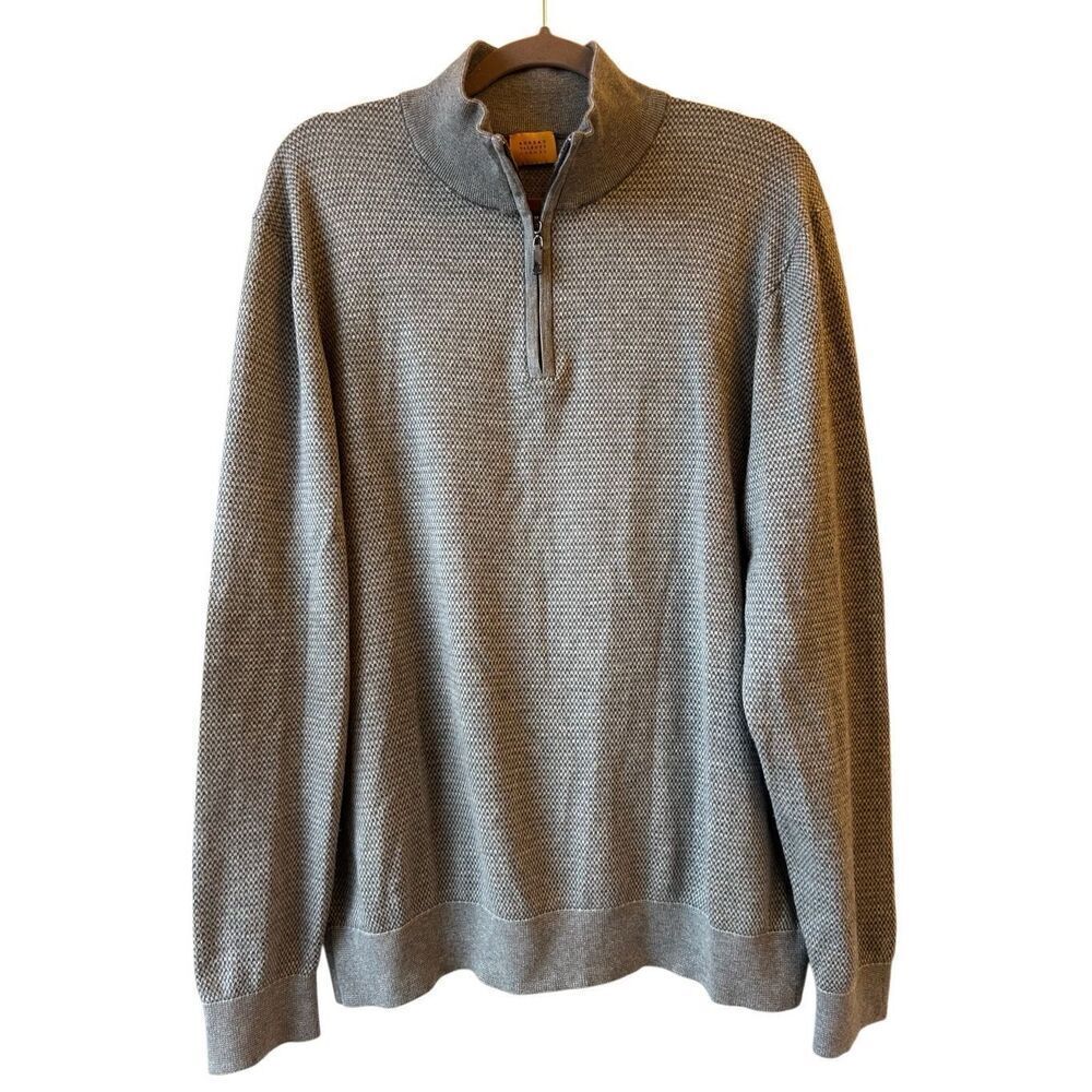 Robert Talbott Carmel 1/4 zip pullover sweater size L  cashmere and silk blend